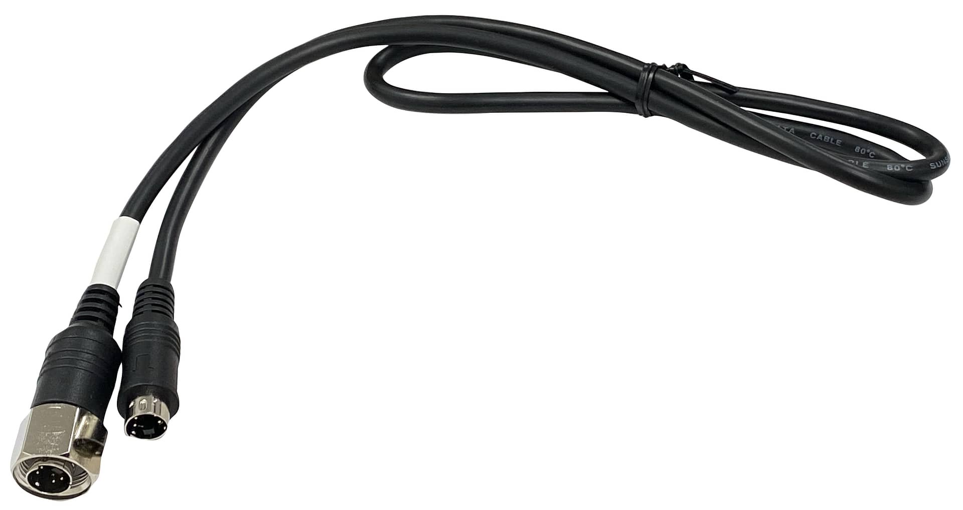 SmarTruckHD 4p mini-din Male Push Type to 4p mini-din Male Threaded – 3′