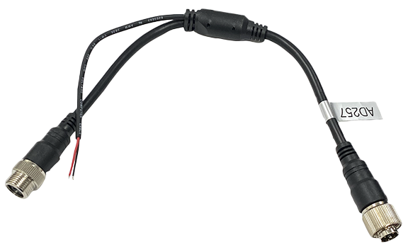SmarTruckHD 6p mini-din Male to 6p mini-din Female Connector with Power and Ground Flying Leads - 8"