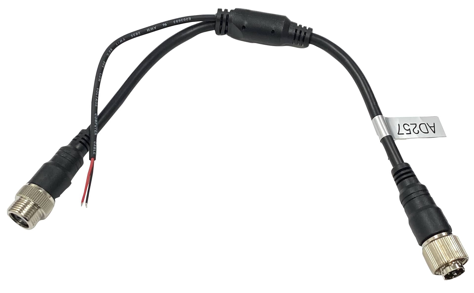 SmarTruckHD 6p mini-din Male to 6p mini-din Female Connector with Power and Ground Flying Leads – 8″
