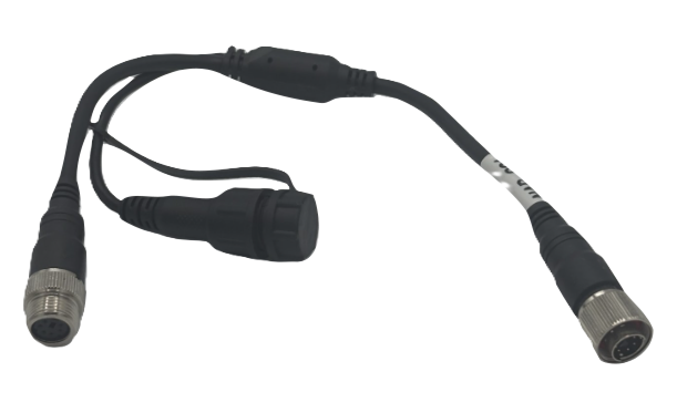 SmarTruckHD 6p mini-din Male to 6p mini-din Female Connector Cable for Shutter Camera + DC Jack with Thread Ring