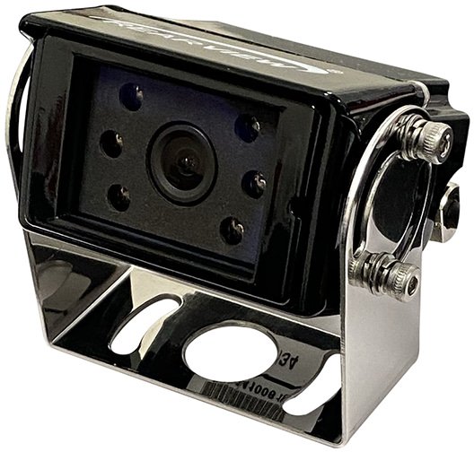Frame Mount, 130 FOV, CVBS, IR LED, 4p mini-din, Heater, Mirror, Black, IP 69K Waterproof