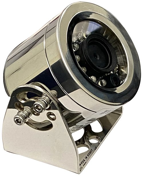 Frame Mount, 130 FOV, CVBS, IR LED, 4p mini-din, Heater, Non Mirror, Stainless Steel, IP 69K Waterproof