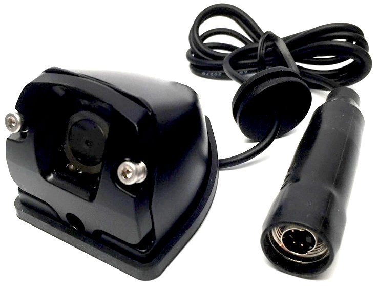 Surface Mount, 120 FOV, CVBS, IR LED, 6p mini-din, Non Mirror, Black, IP 69K Waterproof, Right Side