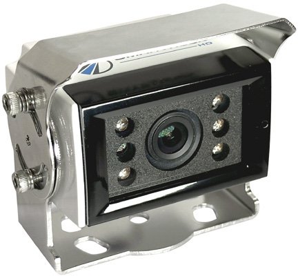 Frame Mount, 130 FOV, CVBS, IR LED, 4p mini-din, Heater, Mirror, White, IP 69K Waterproof