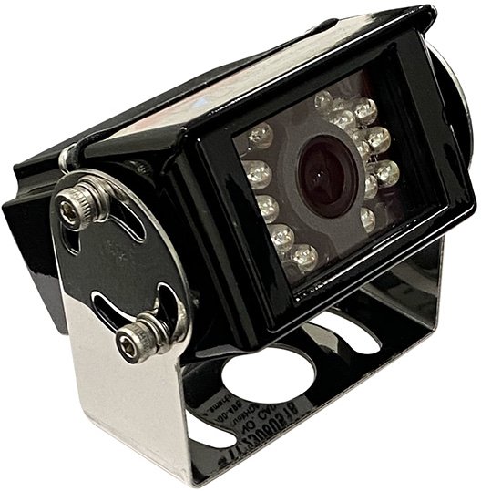 Frame Mount, 130 FOV, CVBS, IR LED, 6p mini-din, Heater, Mirror, Black, IP 69K Waterproof