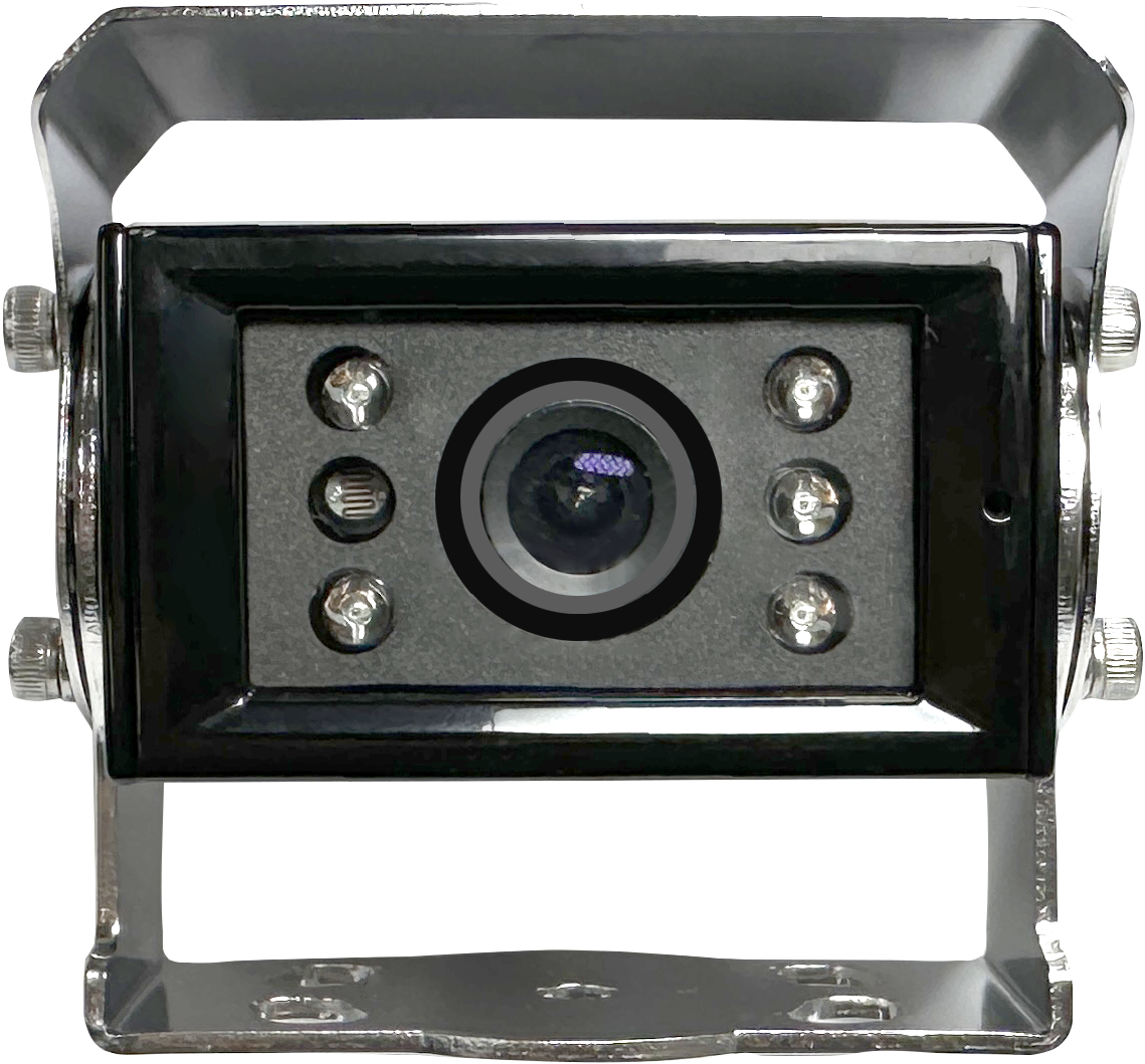 Frame Mount, 150 FOV, CVBS, IR LED, 6p mini-din, Heater, Mirror, Black, IP 69K Waterproof