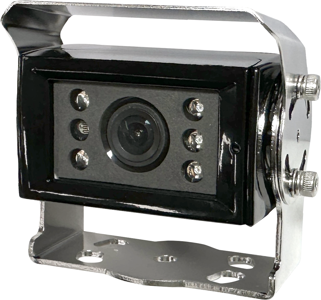 Frame Mount, 150 FOV, CVBS, IR LED, 6p mini-din, Heater, Mirror, Black, IP 69K Waterproof