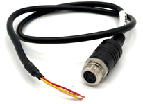 SmarTruckHD 2' 4p mini-din Female Threaded Connector to Open Leads Camera Cable