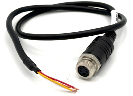 SmarTruckHD 2' 4p mini-din Female Threaded Connector to Open Leads Camera Cable