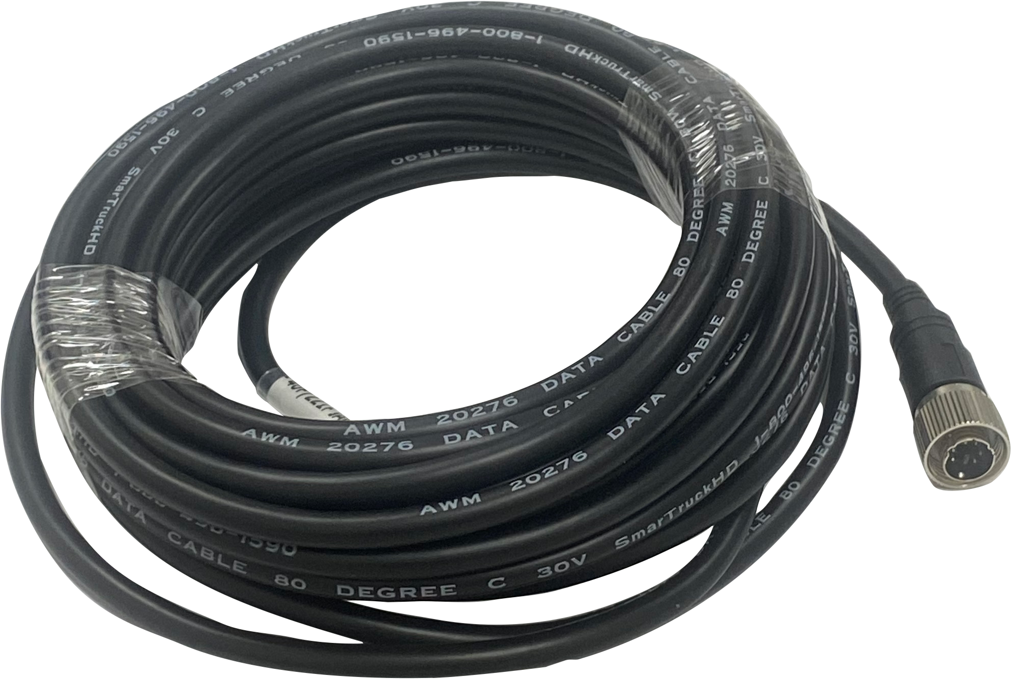 SmarTruckHD 6p mini-din Male Threaded to 6p mini-din Female Threaded Connector Camera Cable w/ Rodent Resistant Jacketing (Shielded)
