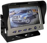 7″ TFT Active Matrix Color, LED Backlight, CVBS, 5 Port, Quad Viewing, Non Touchscreen, Recording, Auto Dimming, OSD Lock, Speaker, Aluminum Housing, Sun Shield, Custom Triggers, Power Harness, 6p mini-din, Cradle Mount, NTSC/PAL