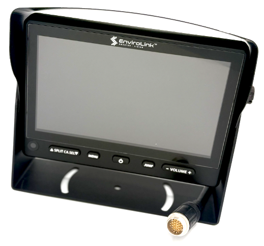 SmarTruckHD 7" Digital Display, LED Backlight, AHD, 4 Port, Quad Viewing, Non Touchscreen, Non Recording, Auto Dimming, OSD Lock, Speaker, Aluminum Housing, Sun Shield, 4 Triggers, Power Harness, 6p mini-din, Cradle Mount, IP69K Waterproof (Envirolink Pri